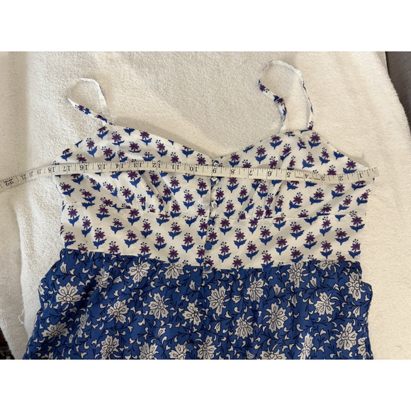 J.Crew Resort Summer Tiered Maxi Dress Smocked block print NWT pocket Sz-12 P - Picture 6 of 10